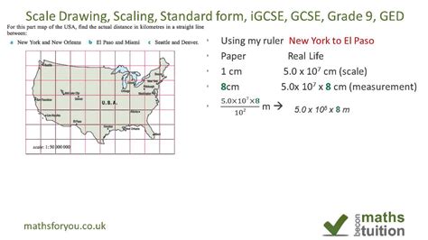 Scale Drawing, Scaling, Measuring, Standard Form, Indices, iGCSE, GCSE, GED - YouTube