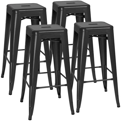 VINEEGO 30 Inches Metal Bar Stools for Counter Height Indoor-Outdoor ...