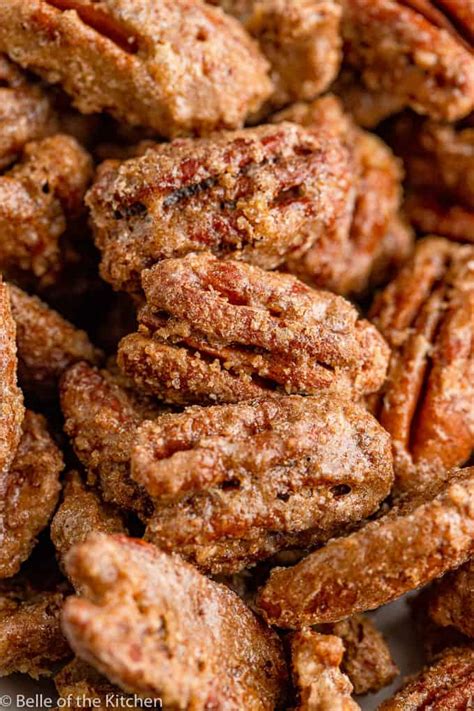 Cinnamon & Sugar Roasted Pecans Recipe - Belle of the Kitchen