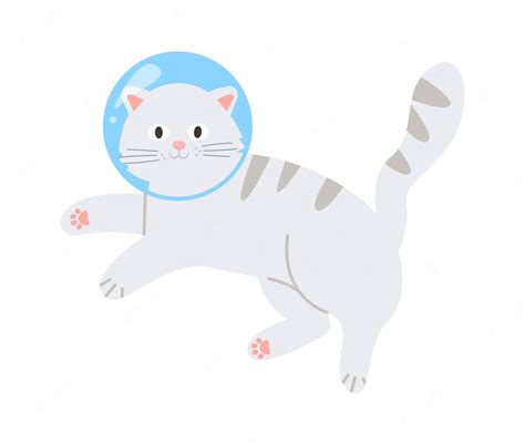 Premium Vector | Cute funny astronaut cat vector illustration