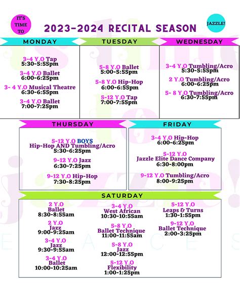 Class Schedule | Jazzle Dance Studio