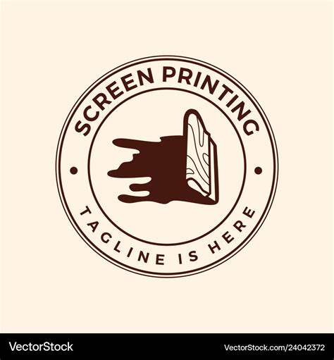 Screen printing silk screenprinting logo emblem Vector Image