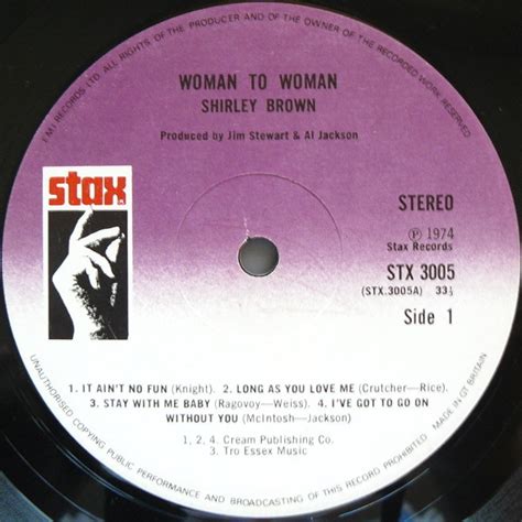 Shirley Brown – Woman To Woman (1978, Vinyl) - Discogs