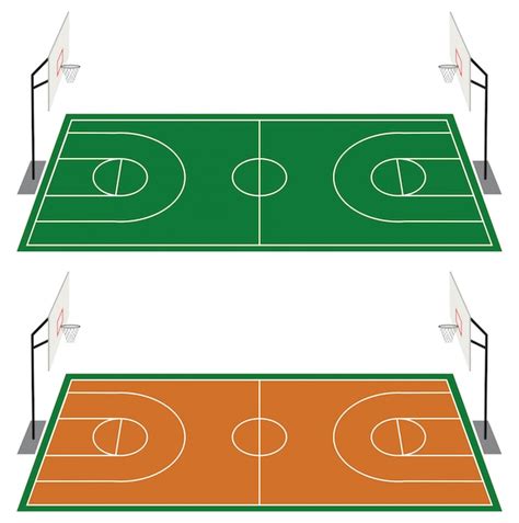 Conjunto de duas quadras de basquete | Vetor Grátis