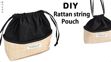 DIy string pouch | 왕골느낌의 스트링 파우치 [탐나는쏘잉] - YouTube