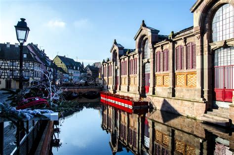 Market Exterior in Romantic Colmar in France during Winter Time. Stock ...