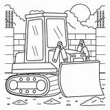 Construction Bulldozer Coloring Page For Kids Stock Illustration  sketch template