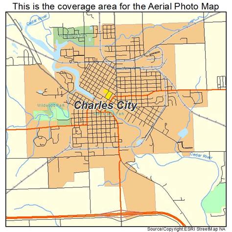 Aerial Photography Map of Charles City, IA Iowa