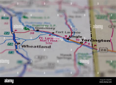 Torrington Wyoming USA shown on a road map or Geography map Stock Photo - Alamy