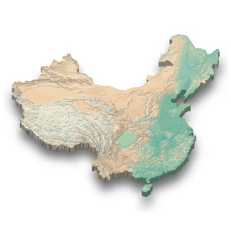 3d isometric relief map of China 25406553 Vector Art at Vecteezy