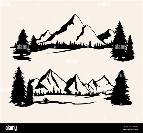 Mountain silhouette. Isolated set elements mountain landscape. Set ...