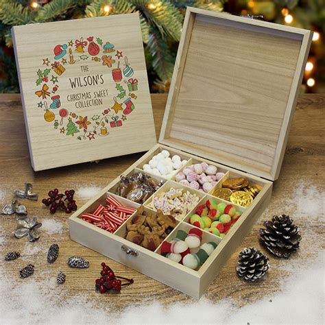 Our personalised wooden Christmas sweet boxes are a stunning gift that all the family can enjoy ...