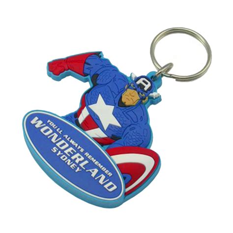 Souvenir Promotional Rubber Keychains Customized Logo Print