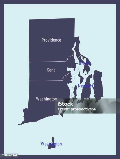 Rhode Island Counties Map Printable Stock Illustration - Download Image ...