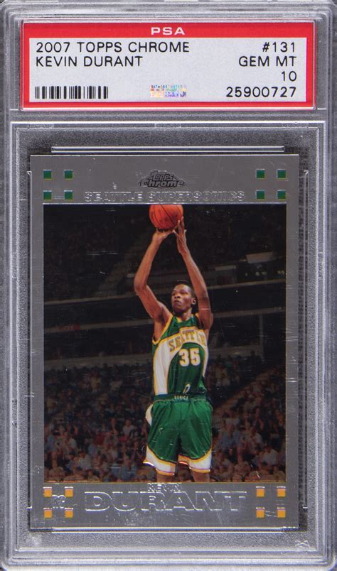 Lot Detail - 2007 Topps Chrome #131 Kevin Durant Rookie Card - PSA GEM ...