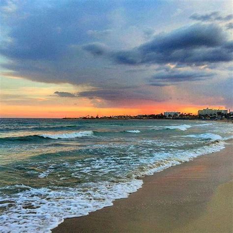 Sunset at Glyki Nero beach, Ayia Napa #sunset #ayianapa #beach #sea # ...