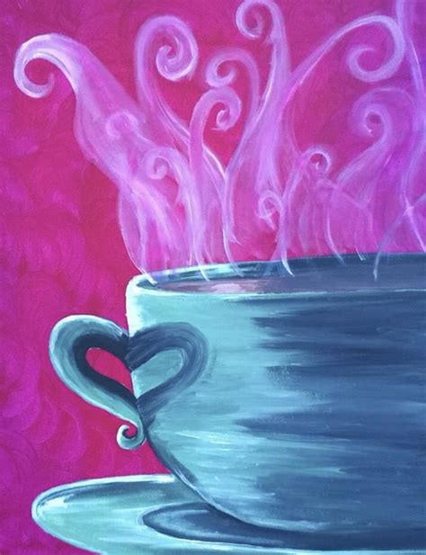 Coffee Cup | Coffee painting, Wine and canvas, Coffee cup art