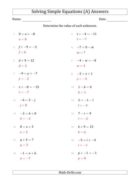 Math Worksheets Equations With Variables On Both Sides - Olivia ...