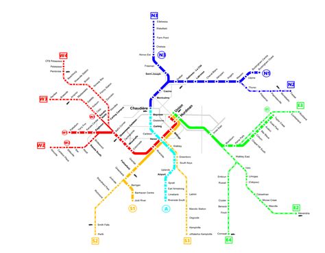 Ottawa O-Train Fantasy Rail Transit Map