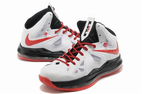 Popular Lebron James 10 Shoes White Black Red For Sale