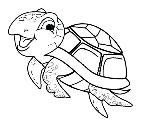 Cute Baby Sea Turtle Coloring Page - Free Printable Coloring Pages for Kids