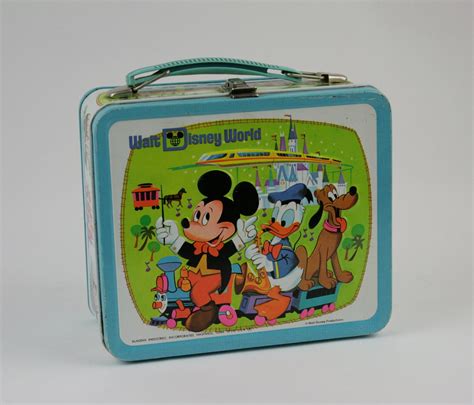 Vintage Metal Lunch Box Walt Disney World Thermos 1970s