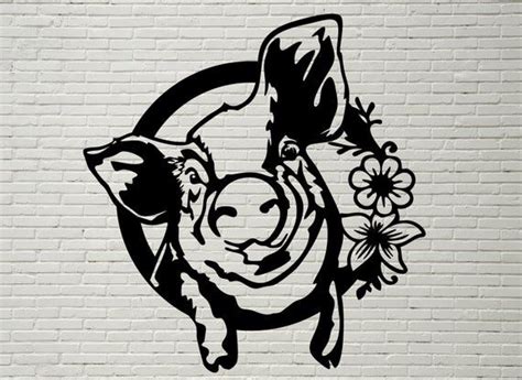 PIG DXF, pig head svg, farm animal svg, Silhouettes dxf file, cricut, Clipart, vinyl file, dxf ...