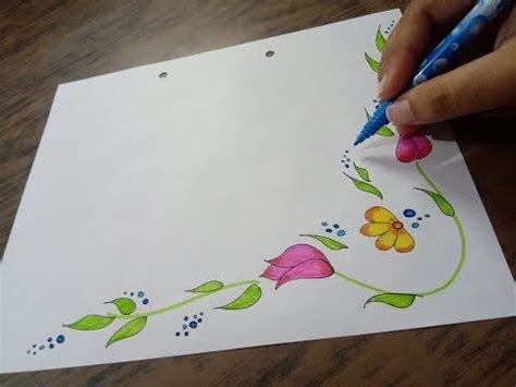 How to draw two side paper border | Awesome design | Simple border design | Quick and easy ...