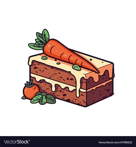 A cute cartoon carrot cake with icing Royalty Free Vector