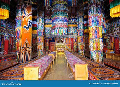 Interior of Tibetan Buddhist Temple Stock Photo - Image of religion ...