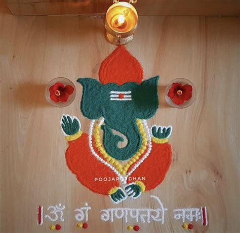 20+ Ganesh Rangoli Designs 2022 - Modern, Simple & Easy Ganpati | Free hand rangoli design ...