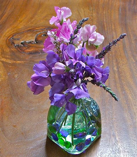 centerpiece heirloom purple sweet peas and lavender in patron vase Rock Wedding, Purple Wedding ...