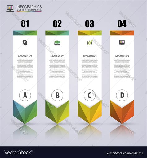 Arrow infographic template minimal colorful Vector Image