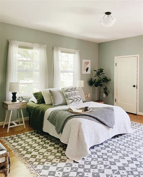 Sage Green And Brown Bedroom