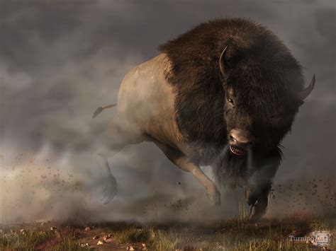 Charging Bison by Daniel Eskridge - TurningArt