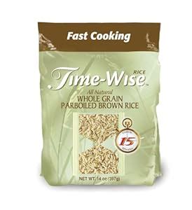 Amazon.com : Time-Wise Whole Grain Parboiled Brown Rice, Cooks In 15 Minutes, 14-Ounce Pouches ...