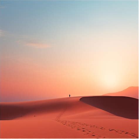 Premium AI Image | Dusk in the Dunes A Minimalist Desert Sunset