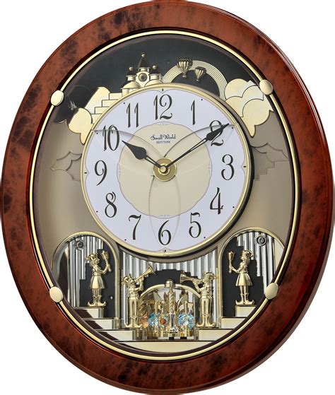 Woodgrain Stars, 4MH843WS23 | Rhythm - Springfield Clock Shop