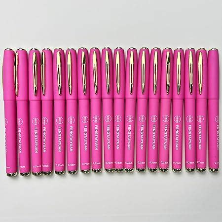 Amazon.com: Fengtaiyuan Pin18, Pink Ink, 0.7mm, Fine Point, Gel Ink Rollerball Pens, Writting ...