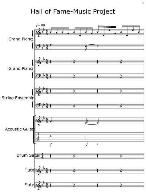 Hall of Fame-Music Project - Sheet music for Piano, String Ensemble ...