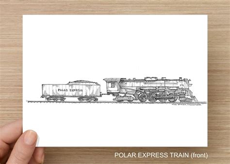 POLAR EXPRESS LOCOMOTIVE Train, Steam Engine, Railroad, Drawing, Pen ...