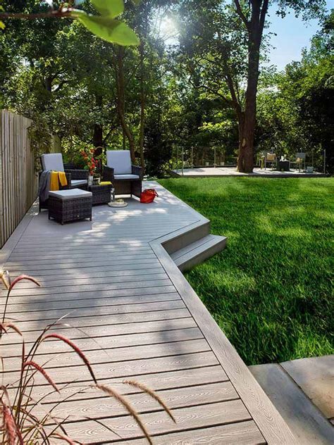 Two living areas using Trex Transcend composite decking in Gravel Path | Garden seating area ...