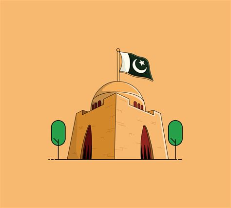 Mazar e Quaid vector illustration. Pakistan national flag. Quaid e Azam mausoleum, Quaid e Azam ...