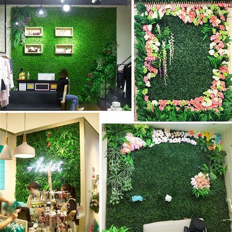 Beautiful Work Greenery Wall Mat Small Fake Roses