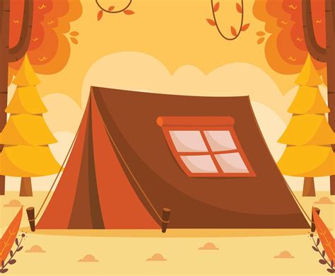 Tent In The Park For Autumn Camping Vector Art & Graphics | freevector.com