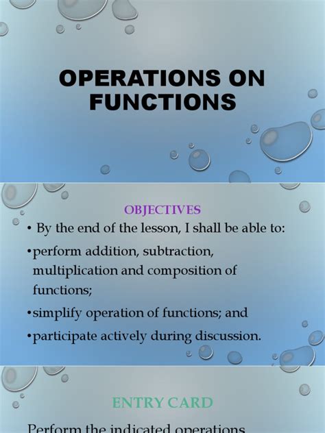 Lesson 4 Operations On Functions | PDF | Mathematics | Mathematical ...