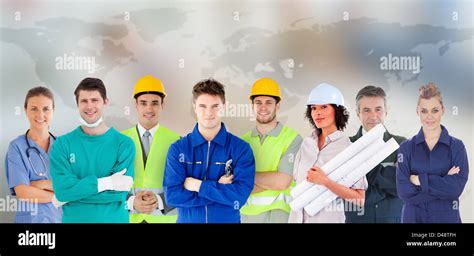 Different types of workers in a row Stock Photo: 54284597 - Alamy