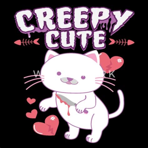 Creepy Cute Cat Kitten Anime Horror Kawaii Gift Women's T-Shirt | Spreadshirt