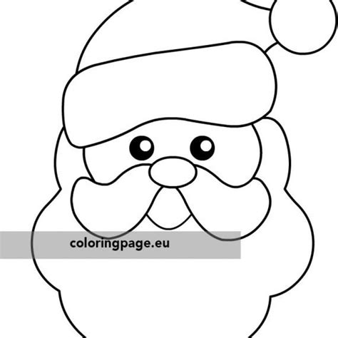 Christmas coloring page Happy Santa Claus face – Coloring Page