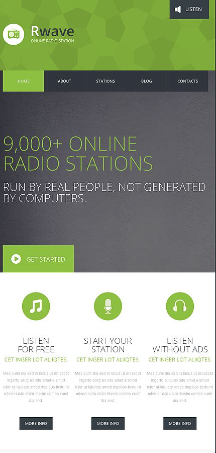 Radio Website Responsive Website Template #50969